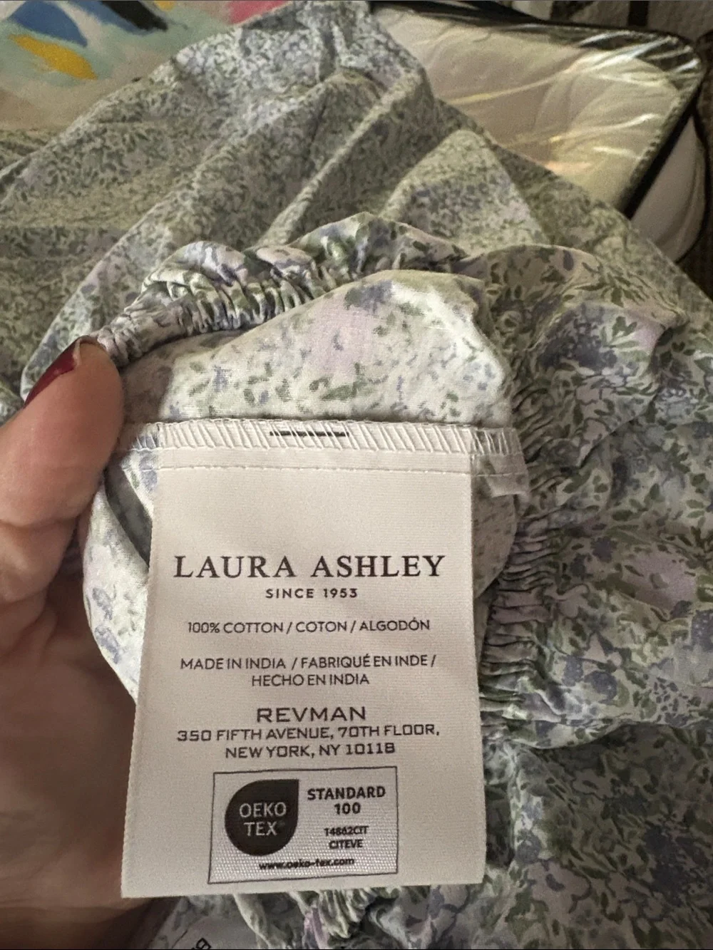 🕷️ Laura Ashley purple floral TWIN FITTED SHEET